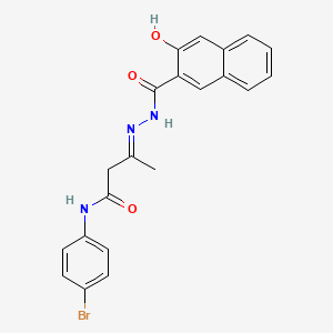 molecular formula C21H18BrN3O3 B3912017 N-(4-bromophenyl)-3-[(3-hydroxy-2-naphthoyl)hydrazono]butanamide 