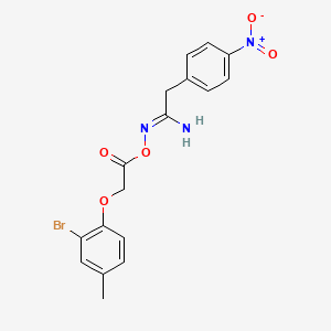 molecular formula C17H16BrN3O5 B3912032 N'-{[(2-bromo-4-methylphenoxy)acetyl]oxy}-2-(4-nitrophenyl)ethanimidamide 