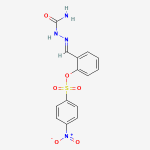 molecular formula C14H12N4O6S B3912033 2-[2-(aminocarbonyl)carbonohydrazonoyl]phenyl 4-nitrobenzenesulfonate 