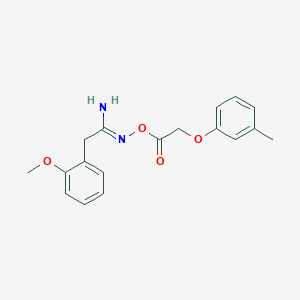 molecular formula C18H20N2O4 B3912057 2-(2-methoxyphenyl)-N'-{[(3-methylphenoxy)acetyl]oxy}ethanimidamide 