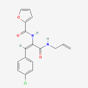 molecular formula C17H15ClN2O3 B3912067 N-[1-[(allylamino)carbonyl]-2-(4-chlorophenyl)vinyl]-2-furamide 