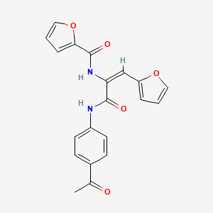 molecular formula C20H16N2O5 B3912068 N-[1-{[(4-acetylphenyl)amino]carbonyl}-2-(2-furyl)vinyl]-2-furamide 