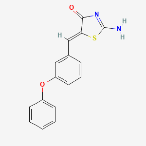 molecular formula C16H12N2O2S B3912070 2-imino-5-(3-phenoxybenzylidene)-1,3-thiazolidin-4-one 