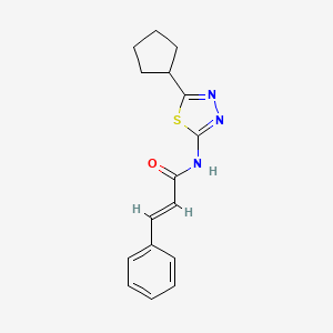 N-(5-cyclopentyl-1,3,4-thiadiazol-2-yl)-3-phenylacrylamide