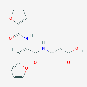molecular formula C15H14N2O6 B3912093 N-[2-(2-furoylamino)-3-(2-furyl)acryloyl]-beta-alanine 
