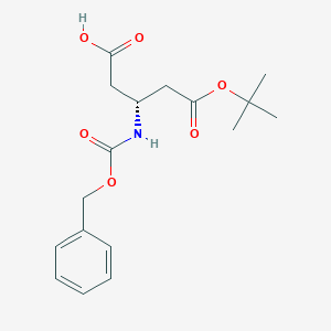 molecular formula C17H23NO6 B039121 (S)-3-(((苄氧羰基)氨基)-5-(叔丁氧基)-5-氧代戊酸 CAS No. 118247-88-4