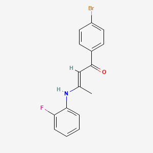 molecular formula C16H13BrFNO B3912100 1-(4-bromophenyl)-3-[(2-fluorophenyl)amino]-2-buten-1-one 