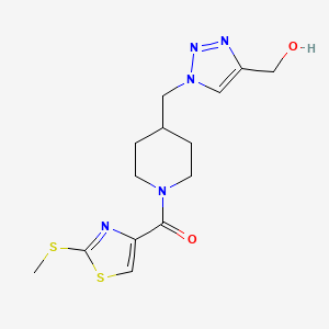 molecular formula C14H19N5O2S2 B3912108 {1-[(1-{[2-(methylthio)-1,3-thiazol-4-yl]carbonyl}-4-piperidinyl)methyl]-1H-1,2,3-triazol-4-yl}methanol 