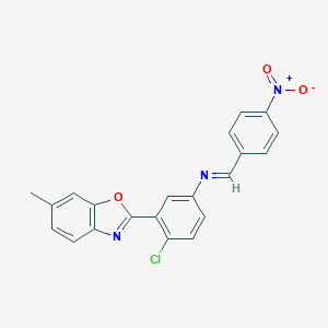 N-[4-chloro-3-(6-methyl-1,3-benzoxazol-2-yl)phenyl]-1-(4-nitrophenyl)methanimine