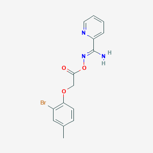molecular formula C15H14BrN3O3 B3912112 N'-{[2-(2-bromo-4-methylphenoxy)acetyl]oxy}-2-pyridinecarboximidamide 
