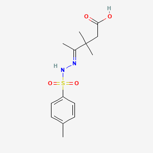 molecular formula C14H20N2O4S B3912119 3,3-dimethyl-4-{[(4-methylphenyl)sulfonyl]hydrazono}pentanoic acid 
