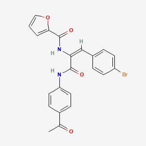 molecular formula C22H17BrN2O4 B3912121 N-[1-{[(4-acetylphenyl)amino]carbonyl}-2-(4-bromophenyl)vinyl]-2-furamide 