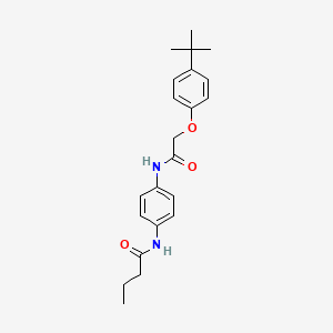 molecular formula C22H28N2O3 B3912136 N-(4-{[2-(4-tert-butylphenoxy)acetyl]amino}phenyl)butanamide 