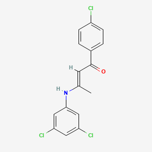 molecular formula C16H12Cl3NO B3912146 1-(4-chlorophenyl)-3-[(3,5-dichlorophenyl)amino]-2-buten-1-one 