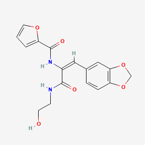 molecular formula C17H16N2O6 B3912152 N-(2-(1,3-benzodioxol-5-yl)-1-{[(2-hydroxyethyl)amino]carbonyl}vinyl)-2-furamide 