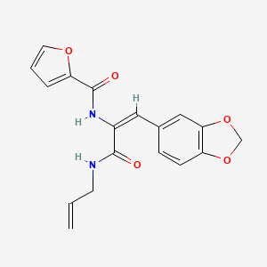 molecular formula C18H16N2O5 B3912157 N-[1-[(allylamino)carbonyl]-2-(1,3-benzodioxol-5-yl)vinyl]-2-furamide 