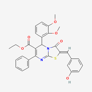 molecular formula C30H26N2O6S B3912163 ethyl 5-(2,3-dimethoxyphenyl)-2-(3-hydroxybenzylidene)-3-oxo-7-phenyl-2,3-dihydro-5H-[1,3]thiazolo[3,2-a]pyrimidine-6-carboxylate 