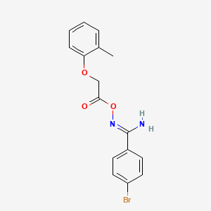 molecular formula C16H15BrN2O3 B3912182 4-bromo-N'-{[(2-methylphenoxy)acetyl]oxy}benzenecarboximidamide 