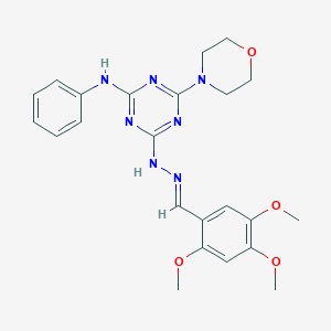 2,4,5-Trimethoxybenzaldehyde [4-anilino-6-(4-morpholinyl)-1,3,5-triazin-2-yl]hydrazone