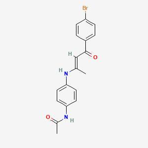 molecular formula C18H17BrN2O2 B3912190 N-(4-{[3-(4-bromophenyl)-1-methyl-3-oxo-1-propen-1-yl]amino}phenyl)acetamide 