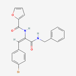 molecular formula C21H17BrN2O3 B3912212 N-[1-[(benzylamino)carbonyl]-2-(4-bromophenyl)vinyl]-2-furamide 