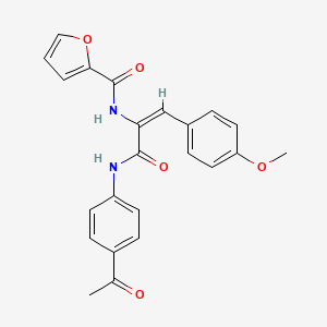 molecular formula C23H20N2O5 B3912215 N-[1-{[(4-acetylphenyl)amino]carbonyl}-2-(4-methoxyphenyl)vinyl]-2-furamide 