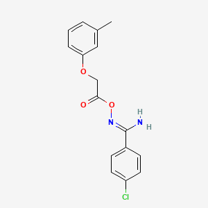 molecular formula C16H15ClN2O3 B3912227 4-chloro-N'-{[(3-methylphenoxy)acetyl]oxy}benzenecarboximidamide 