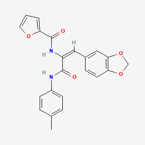 molecular formula C22H18N2O5 B3912232 N-(2-(1,3-benzodioxol-5-yl)-1-{[(4-methylphenyl)amino]carbonyl}vinyl)-2-furamide 