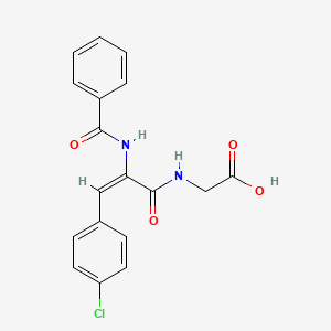 molecular formula C18H15ClN2O4 B3912248 N-[2-(benzoylamino)-3-(4-chlorophenyl)acryloyl]glycine 