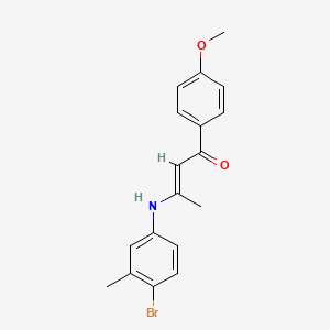 molecular formula C18H18BrNO2 B3912261 3-[(4-bromo-3-methylphenyl)amino]-1-(4-methoxyphenyl)-2-buten-1-one 