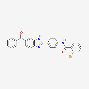 molecular formula C27H18BrN3O2 B3912283 N-[4-(5-benzoyl-1H-benzimidazol-2-yl)phenyl]-2-bromobenzamide 
