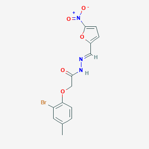 molecular formula C14H12BrN3O5 B391229 2-(2-bromo-4-methylphenoxy)-N'-({5-nitro-2-furyl}methylene)acetohydrazide 