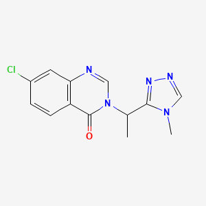 molecular formula C13H12ClN5O B3912291 7-chloro-3-[1-(4-methyl-4H-1,2,4-triazol-3-yl)ethyl]quinazolin-4(3H)-one 