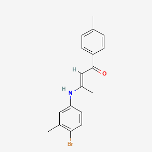 molecular formula C18H18BrNO B3912308 3-[(4-bromo-3-methylphenyl)amino]-1-(4-methylphenyl)-2-buten-1-one 