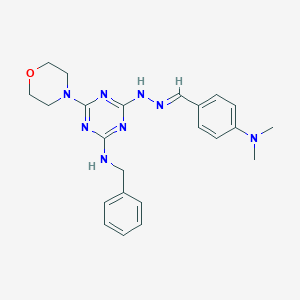 4-(Dimethylamino)benzaldehyde [4-(benzylamino)-6-(4-morpholinyl)-1,3,5-triazin-2-yl]hydrazone