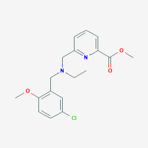 molecular formula C18H21ClN2O3 B3912317 methyl 6-{[(5-chloro-2-methoxybenzyl)(ethyl)amino]methyl}pyridine-2-carboxylate 