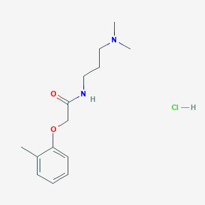 molecular formula C14H23ClN2O2 B3912325 N-[3-(dimethylamino)propyl]-2-(2-methylphenoxy)acetamide hydrochloride 