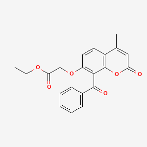 molecular formula C21H18O6 B3912330 ethyl [(8-benzoyl-4-methyl-2-oxo-2H-chromen-7-yl)oxy]acetate 