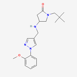 molecular formula C20H28N4O2 B3912333 1-(2,2-dimethylpropyl)-4-({[1-(2-methoxyphenyl)-1H-pyrazol-4-yl]methyl}amino)-2-pyrrolidinone 