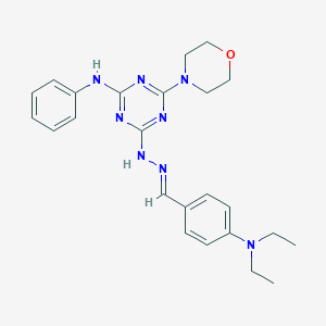 molecular formula C24H30N8O B391234 4-(Diethylamino)benzaldehyde (4-anilino-6-morpholin-4-yl-1,3,5-triazin-2-yl)hydrazone 