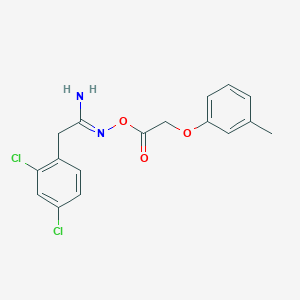 molecular formula C17H16Cl2N2O3 B3912340 2-(2,4-dichlorophenyl)-N'-{[(3-methylphenoxy)acetyl]oxy}ethanimidamide 