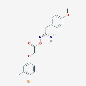molecular formula C18H19BrN2O4 B3912341 N'-{[(4-bromo-3-methylphenoxy)acetyl]oxy}-2-(4-methoxyphenyl)ethanimidamide 