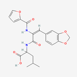 molecular formula C21H22N2O7 B3912346 N-[3-(1,3-benzodioxol-5-yl)-2-(2-furoylamino)acryloyl]leucine 
