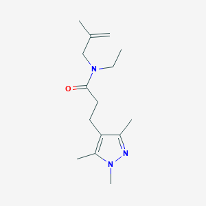 molecular formula C15H25N3O B3912347 N-ethyl-N-(2-methylprop-2-en-1-yl)-3-(1,3,5-trimethyl-1H-pyrazol-4-yl)propanamide 