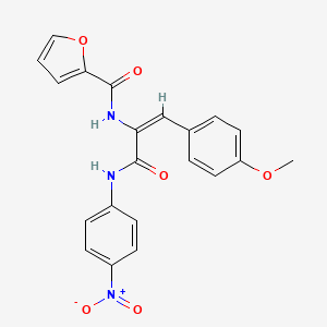 molecular formula C21H17N3O6 B3912355 N-(2-(4-methoxyphenyl)-1-{[(4-nitrophenyl)amino]carbonyl}vinyl)-2-furamide 