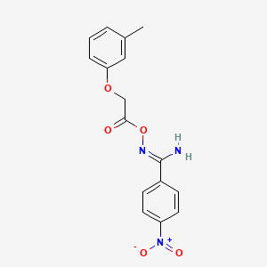molecular formula C16H15N3O5 B3912358 N'-{[(3-methylphenoxy)acetyl]oxy}-4-nitrobenzenecarboximidamide 
