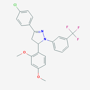 molecular formula C24H20ClF3N2O2 B391236 3-(4-chlorophenyl)-5-(2,4-dimethoxyphenyl)-1-[3-(trifluoromethyl)phenyl]-4,5-dihydro-1H-pyrazole 
