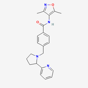 molecular formula C22H24N4O2 B3912372 N-(3,5-dimethylisoxazol-4-yl)-4-[(2-pyridin-2-ylpyrrolidin-1-yl)methyl]benzamide 