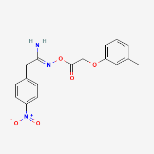 molecular formula C17H17N3O5 B3912384 N'-{[(3-methylphenoxy)acetyl]oxy}-2-(4-nitrophenyl)ethanimidamide 