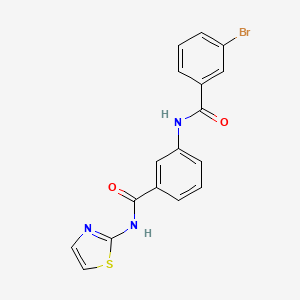 molecular formula C17H12BrN3O2S B3912397 3-bromo-N-{3-[(1,3-thiazol-2-ylamino)carbonyl]phenyl}benzamide 